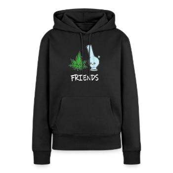Bong TCH Kiffen Cannabisblatt Marihuana Haschisch - Frauen Premium Bio Hoodie - Schwarz - Vorne - Julia (174cm)