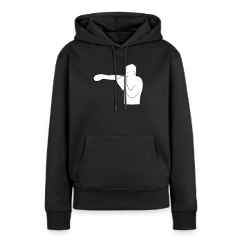Silhouette de boxeur - Sweat à capuche Premium bio Femme - noir - Devant - Julia (174cm)