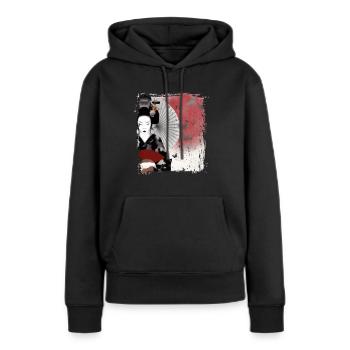 Geisha, traditionelle digitale Kunst, Japan - Frauen Premium Bio Hoodie - Schwarz - Vorne - Julia (174cm)