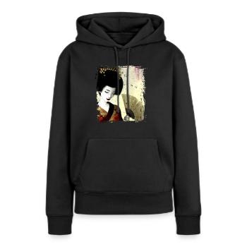 Geisha, traditionelle digitale Kunst, Japan - Frauen Premium Bio Hoodie - Schwarz - Vorne - Julia (174cm)