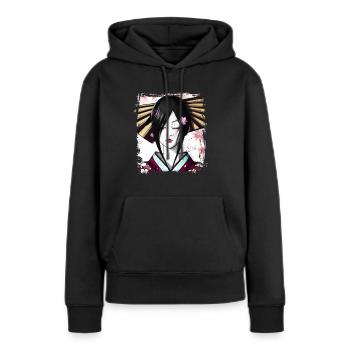 Geisha, traditionelle digitale Kunst, Japan - Frauen Premium Bio Hoodie - Schwarz - Vorne - Julia (174cm)