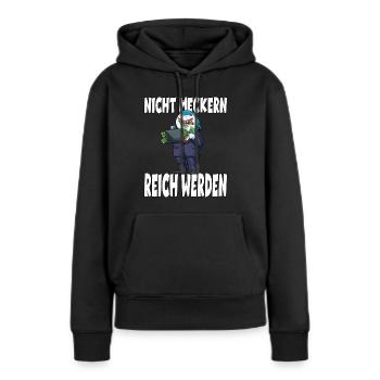 Nicht Meckern Reich Werden Hai Chef - Frauen Premium Bio Hoodie - Schwarz - Vorne - Julia (174cm)