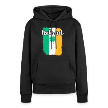 Irland Kleeblatt St. Patrick’s Day - Frauen Premium Bio Hoodie - Schwarz - Vorne - Julia (174cm)