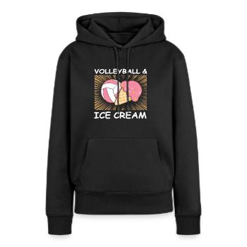 Volleyball & Ice Cream Lover Teenage Girls Player - Women’s Premium Organic Hoodie - black - Front - Julia (174cm)
