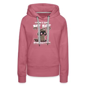 Raccoon Irony - Women’s Premium Organic Hoodie - mauve - Front - Isabella (175cm)