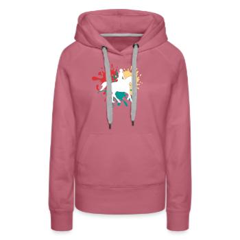 Équitation - Sweat à capuche Premium bio Femme - mauve - Devant - Isabella (175cm)