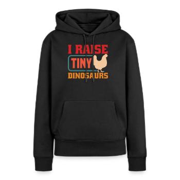 J’élève de minuscules dinosaures - Sweat à capuche Premium bio Femme - noir - Devant - Julia (174cm)