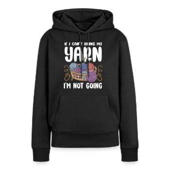 Tricoter si je ne peux pas apporter - Sweat à capuche Premium bio Femme - noir - Devant - Julia (174cm)