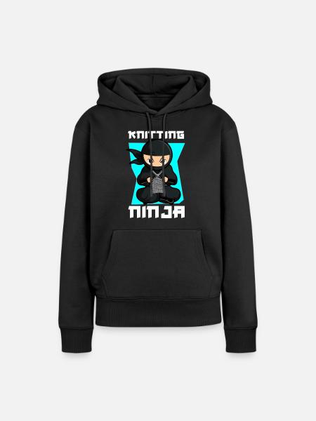 Knitting Knitter Ninja Knitting - Frauen Premium Bio Hoodie - Schwarz