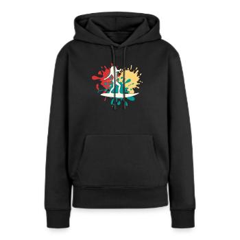 Silhouette de surfeur - Sweat à capuche Premium bio Femme - noir - Devant - Julia (174cm)