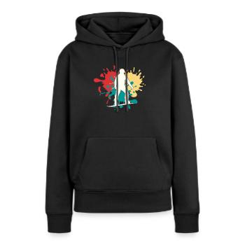 Silhouette de snowboard - Sweat à capuche Premium bio Femme - noir - Devant - Julia (174cm)