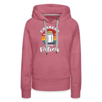 Les conserveries le font avec une conservation rétro savoureuse - Sweat à capuche Premium bio Femme - mauve - Devant - Isabella (175cm)
