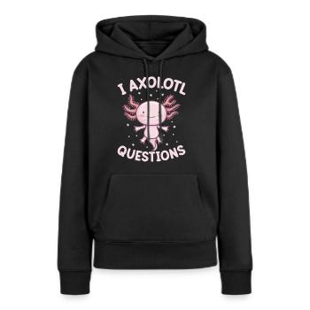 Axolotl Amphibie Lurch Salamander - Frauen Premium Bio Hoodie - Schwarz - Vorne - Julia (174cm)