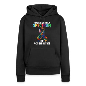 Autisme Je crois en un spectre de - Sweat à capuche Premium bio Femme - noir - Devant - Julia (174cm)