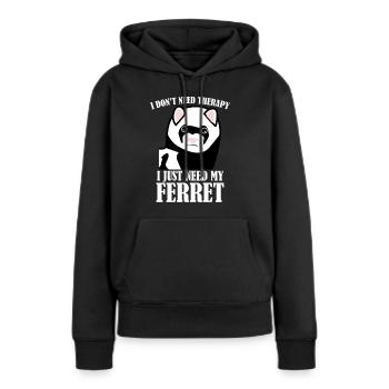 Furets Drôle de furet - Sweat à capuche Premium bio Femme - noir - Devant - Julia (174cm)