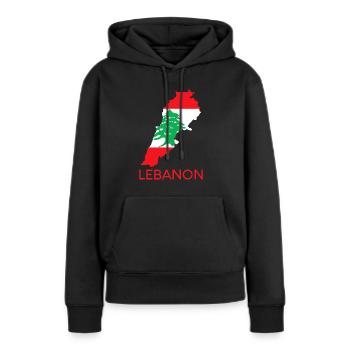 Liban Drapeau Cèdre Beyrouth Arabe libanais Ara - Sweat à capuche Premium bio Femme - noir - Devant - Julia (174cm)