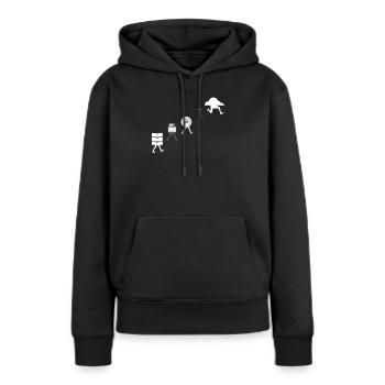 Conception de données dans le cloud - Sweat à capuche Premium bio Femme - noir - Devant - Julia (174cm)