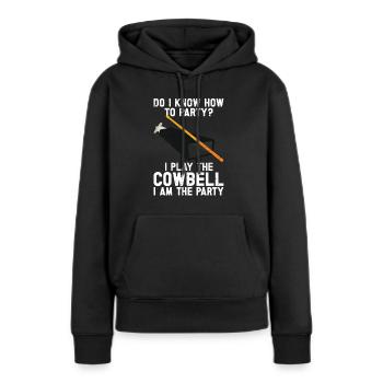 Kuhglocke Mehr Cowbell-Vintager - Frauen Premium Bio Hoodie - Schwarz - Vorne - Julia (174cm)