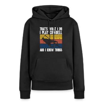 Kuhglocke Mehr Cowbell-Vintager - Frauen Premium Bio Hoodie - Schwarz - Vorne - Julia (174cm)