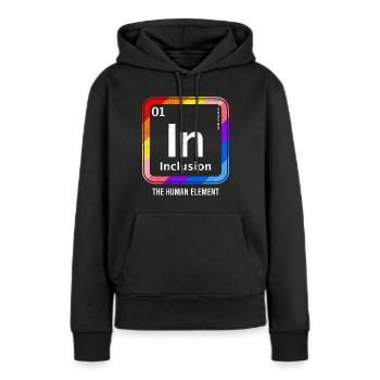 Inclusion Acceptation et solidarité pour - Sweat à capuche Premium bio Femme - noir - Devant - Julia (174cm)
