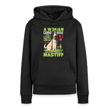 Mâtin - Sweat à capuche Premium bio Femme - noir - Devant - Julia (174cm)