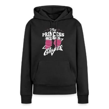 Boxing The Princess Wears Pink Boxing Gloves Gift - Frauen Premium Bio Hoodie - Schwarz - Vorne - Julia (174cm)