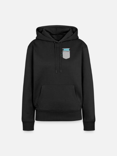 Knitting Knitter Pocket Knitting - Frauen Premium Bio Hoodie - Schwarz