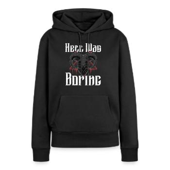 Satan Beelzebub Teufel Gothic Pentagram Mystisch - Frauen Premium Bio Hoodie - Schwarz - Vorne - Julia (174cm)