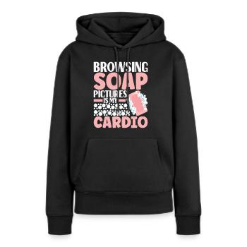 Seifenmacher Seife Machen - Frauen Premium Bio Hoodie - Schwarz - Vorne - Julia (174cm)