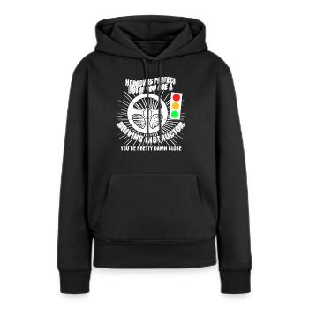 Moniteur d’auto-école Telling blague - Sweat à capuche Premium bio Femme - noir - Devant - Julia (174cm)