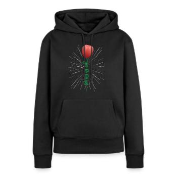 Tulipes Tulipes - Sweat à capuche Premium bio Femme - noir - Devant - Julia (174cm)