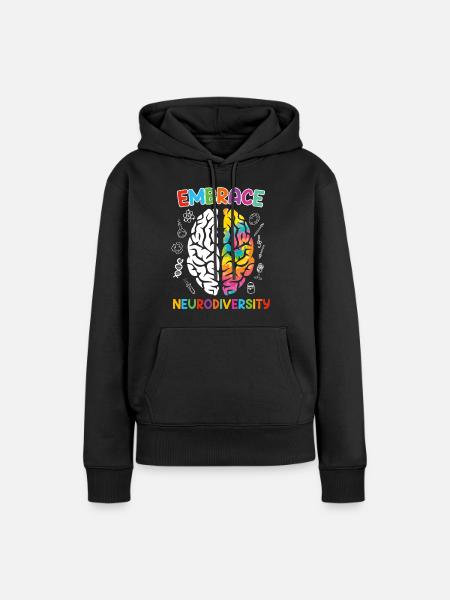 Autismus Embrace Neurodiversity Autisten - Dame Premium hoodie, økologisk bomuld - sort