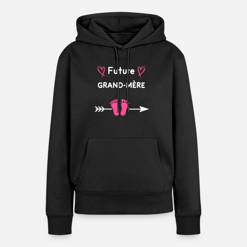 Future grand-mère annonce grossesse - Sweat à capuche Premium bio Femme - noir