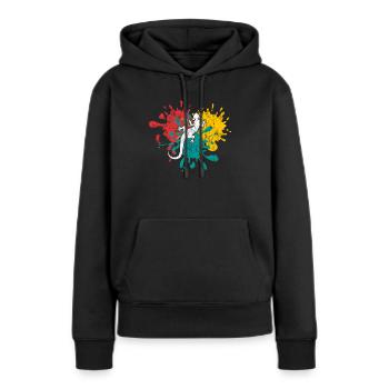 Eidechse - Frauen Premium Bio Hoodie - Schwarz - Vorne - Julia (174cm)