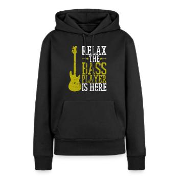 Bassist Gitarrist Musikschule Vintage - Frauen Premium Bio Hoodie - Schwarz - Vorne - Julia (174cm)