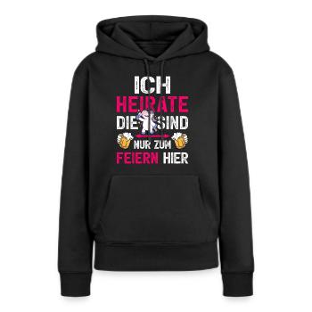Frauen JGA Braut T-Shirt Junggesellinnenabschied - Frauen Premium Bio Hoodie - Schwarz - Vorne - Julia (174cm)