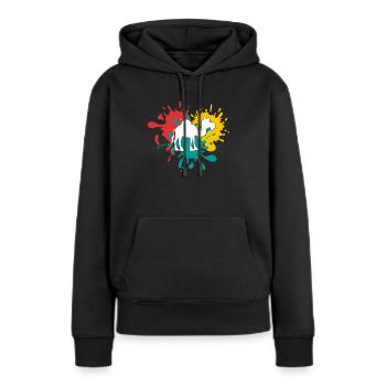 Dromadaire - Sweat à capuche Premium bio Femme - noir - Devant - Julia (174cm)