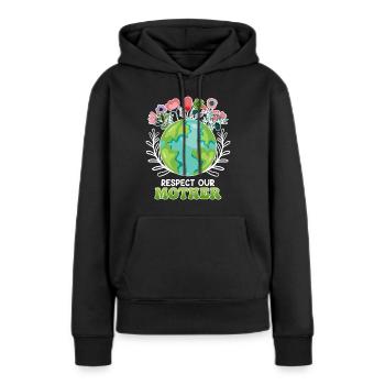 Rettet die Erde Umweltschützer Mutter Erde - Frauen Premium Bio Hoodie - Schwarz - Vorne - Julia (174cm)