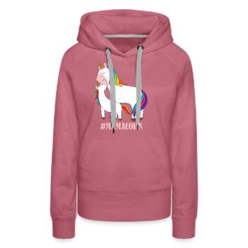 Mamacorn Fête des mères Licornes Mama Licorne - Sweat à capuche Premium bio Femme - mauve - Devant - Isabella (175cm)
