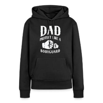 Papa protège comme un garde du corps Idées de fête des pères - Sweat à capuche Premium bio Femme - noir - Devant - Julia (174cm)
