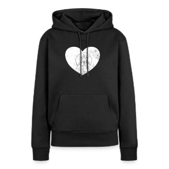 Hund Hundekopf Retro - Frauen Premium Bio Hoodie - Schwarz - Vorne - Julia (174cm)