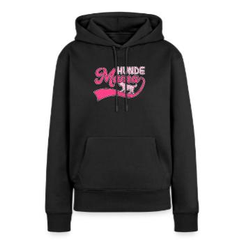 Maman de chien - Sweat à capuche Premium bio Femme - noir - Devant - Julia (174cm)