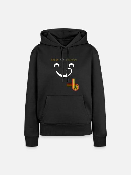 Probieren Sie den Regenbogen - Frauen Premium Bio Hoodie - Schwarz