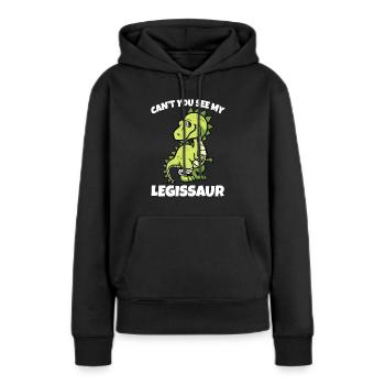 Leggisaurier gebrochene Beinknochen Verletzung Dinosaurier erholen - Frauen Premium Bio Hoodie - Schwarz - Vorne - Julia (174cm)