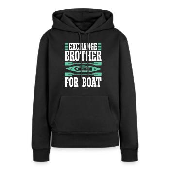 Échange frère pour bateau - Sweat à capuche Premium bio Femme - noir - Devant - Julia (174cm)