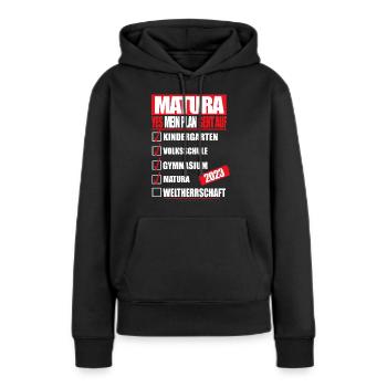 Matura 2023 Abitur bestanden WELTHERRSCHAFT Matura - Frauen Premium Bio Hoodie - Schwarz - Vorne - Julia (174cm)