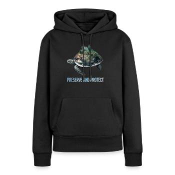 Artenschutz vom Aussterben bedrohte Tiere Natur - Frauen Premium Bio Hoodie - Schwarz - Vorne - Julia (174cm)