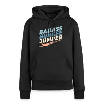 Badass Bungee Jumper Bungee Jumping Adrénaline - Sweat à capuche Premium bio Femme - noir - Devant - Julia (174cm)