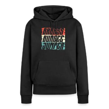 Badass Bungee Jumper Bungee Jumping Adrénaline - Sweat à capuche Premium bio Femme - noir - Devant - Julia (174cm)