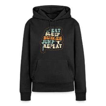 Manger Dormir saut à l’élastique Répéter - Sweat à capuche Premium bio Femme - noir - Devant - Julia (174cm)
